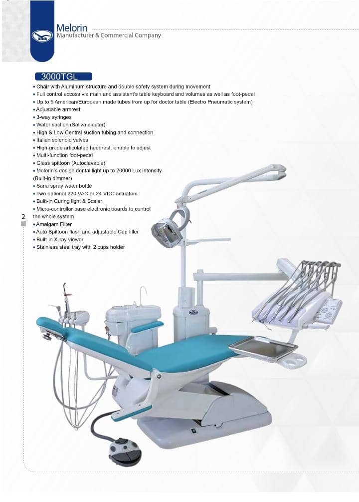 یونیت صندلی دندانپزشکی melorinملورین مدل 3000TGL